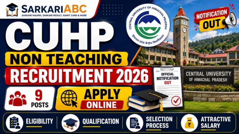 CUHP Non Teaching Recruitment 2026