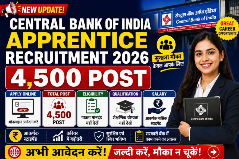 Central Bank Of India Apprentice Recruitment 2026