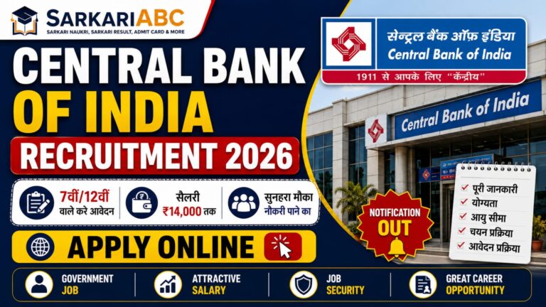 Central Bank Of India Recruitment 2026