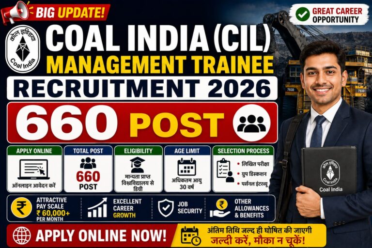 Coal India CIL Management Trainee Recruitment 2026