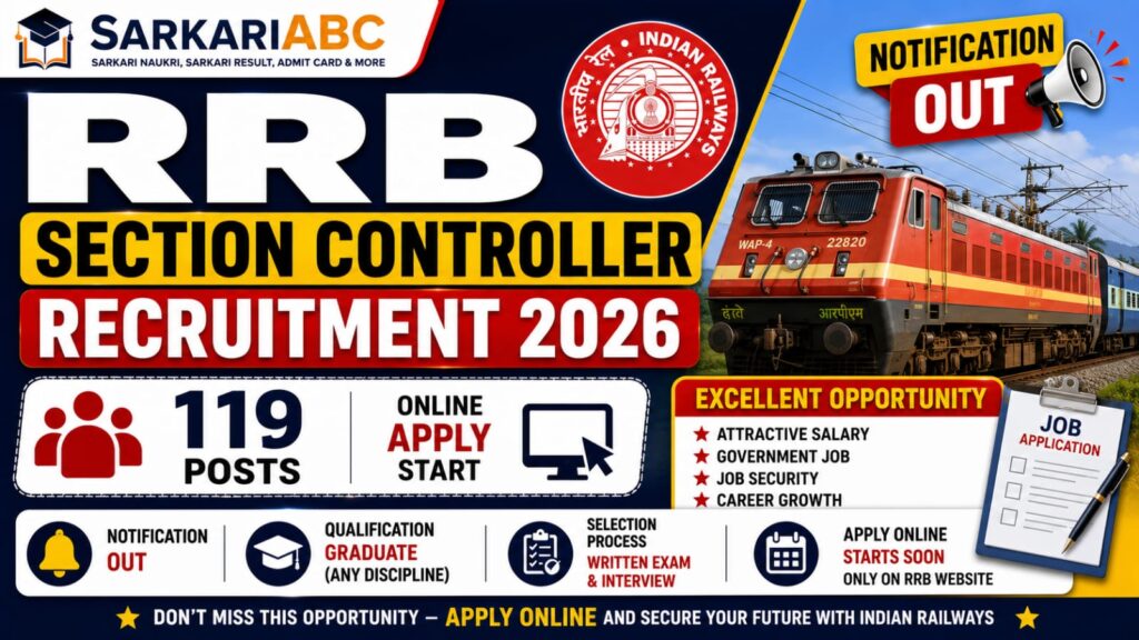 RRB Section Controller Recruitment 2026