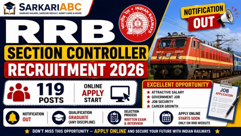 RRB Section Controller Recruitment 2026
