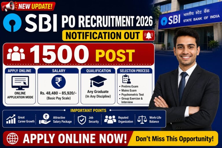 SBI PO Recruitment 2026 Notification OUT