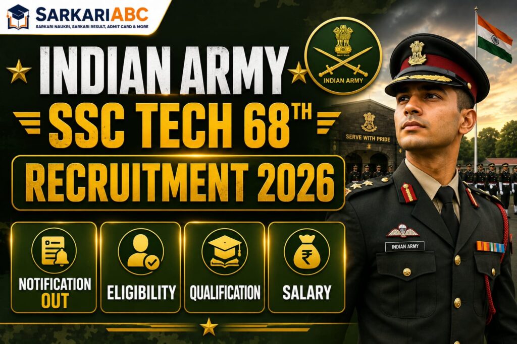 Indian Army SSC Tech 68th Recruitment 2026