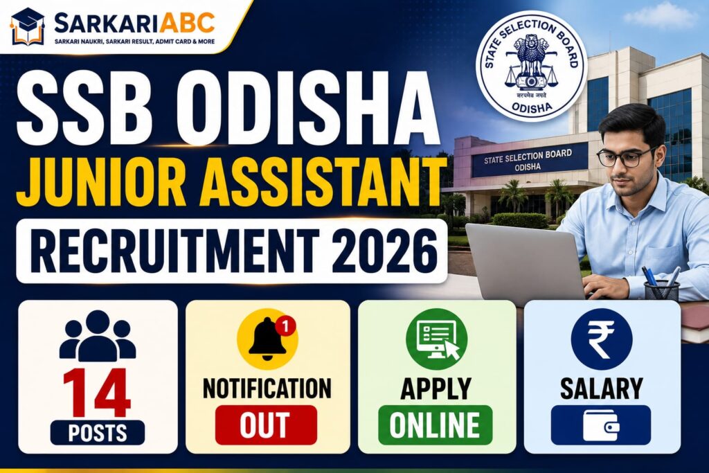 SSB Odisha Junior Assistant Recruitment 2026