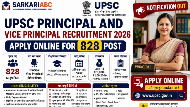 UPSC Principal And Vice Principal Recruitment 2026
