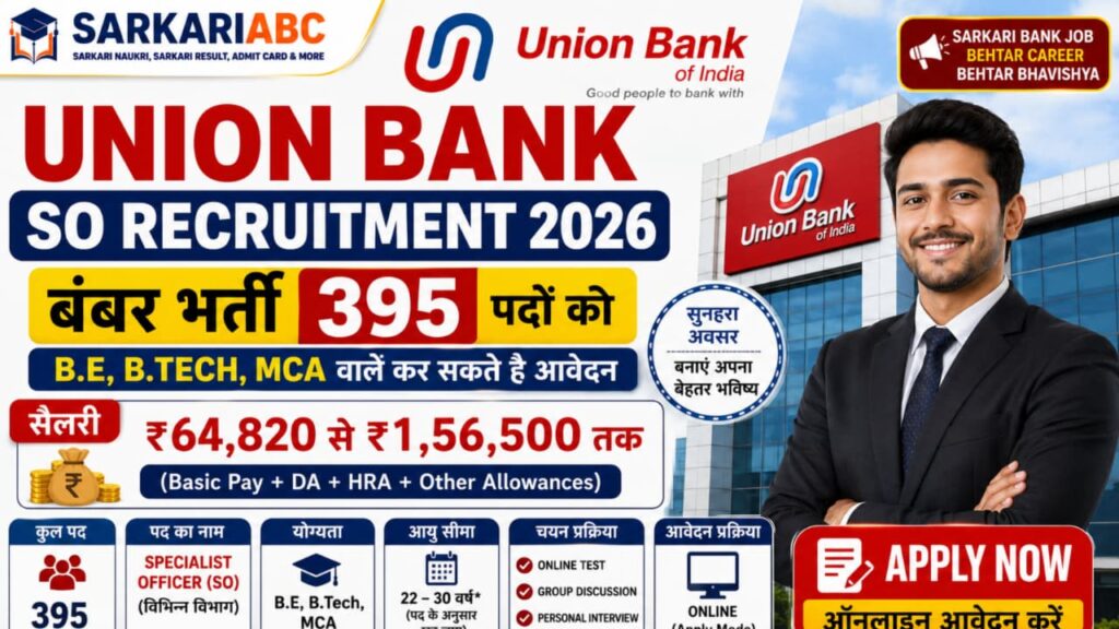 Union Bank SO Recruitment 2026