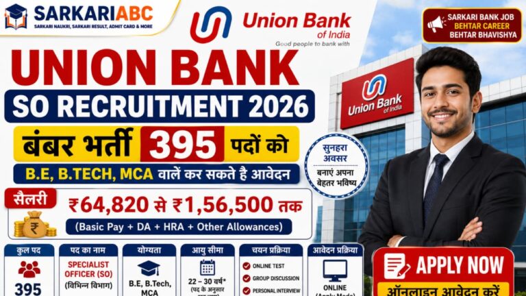 Union Bank SO Recruitment 2026