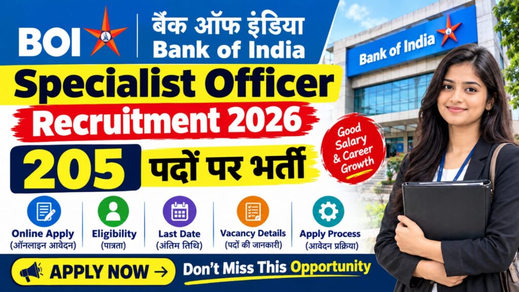 Bank Of India Specialist Officer Recruitment 2026