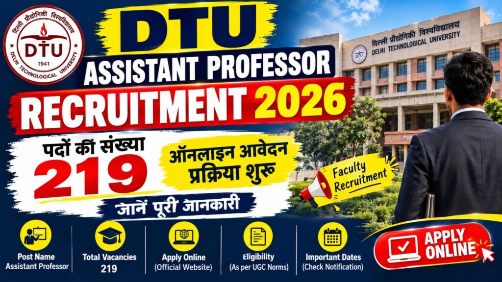 DTU Assistant Professor Recruitment 2026