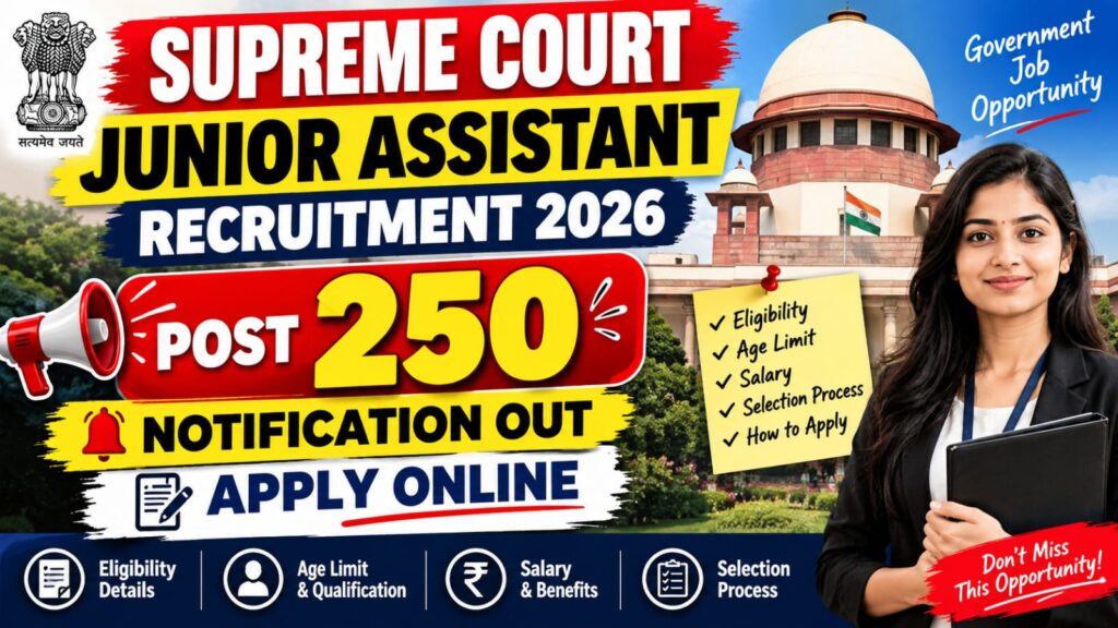 Supreme Court Junior Assistant Recruitment 2026